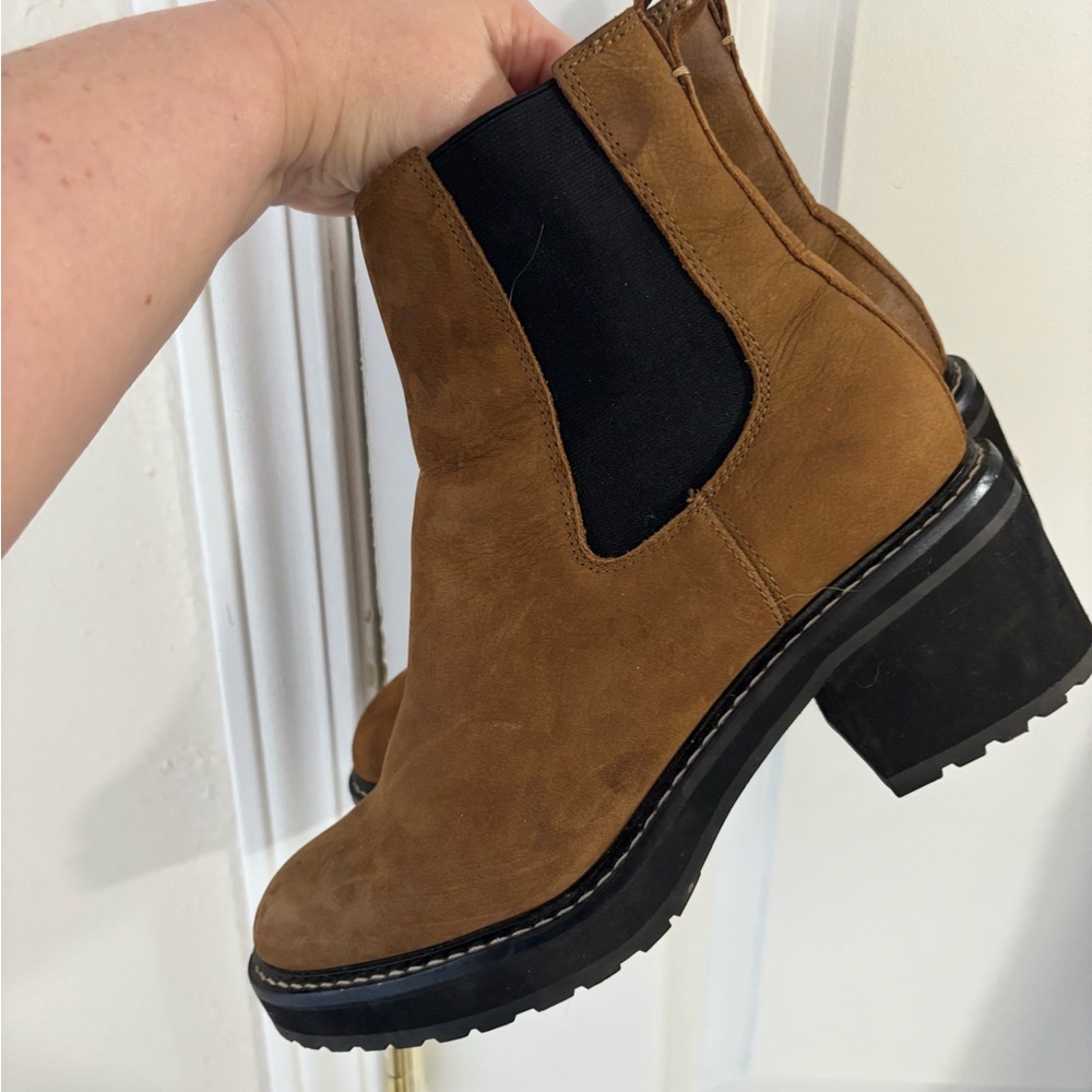 Women’s Madewell Carina Platform Tan Heeled Chelsea Boots - Picture 5 of 16